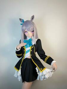 ウマ娘 メジロマックイーン 着ぐるみ　美少女　マスク　kigurumi 　コスプレ　コスチューム　衣装付　全頭面