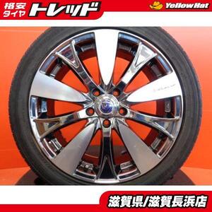 プリウスα クラウン 中古 RAYS VERSUS SCUDO 18インチ グッドイヤー EG-C 225/45R18 2019年製 4本セット 夏タイヤ ジューク ベルサス