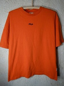 to2765　FILA　フィラ　半袖　tシャツ　背面　デカロゴ　刺繍　デザイン　部分デニム　人気　送料格安