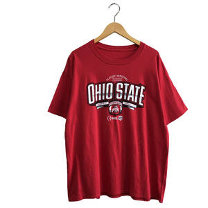 【期間限定SALE】USA 古着 半袖 Tシャツカレッジ オハイオ州立大学 ロゴ 赤 レッド オーバーサイズ 大きいサイズ 激安 古着卸 BA0908