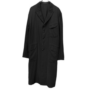 Yohji Yamamoto Pour Homme 【men4062I】 11SS ウールギャバジンピークドラペル5Bロングコート ジャケット Archive ヨウジヤマモト AR