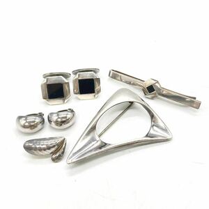 ■GEORG JENSEN ジョージジェンアクセサリー5点おまとめ■j約63.5gシルバー925/broach earring cuffs Denmark 375 202 silver DA0