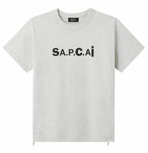 正規 新品 21SS A.P.C. アーペーセー sacai サカイ ロゴ サイドジップ Tシャツ 灰 S 23213-1-94291