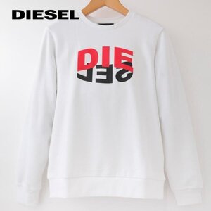 ディーゼル DIESEL Mサイズ トレーナー スウエット メンズ ブランド ロゴ 裏毛 トップス 白 ホワイト N80