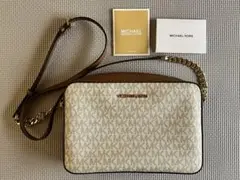 【美品】MICHAEL KORS ショルダーバッグ ホワイト/ベージュ