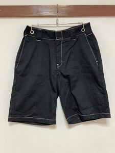 E-1341 Dickies ディッキーズ ハーフパンツ カラーパンツ ワークショーツ W28 Wide ワイド ブラック ショートパンツ 半パ