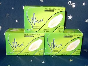 ◆◇Silka ホワイトニング・ハーバル・ソープ GREEN PAPAYA １３５g ３個セット◇◆