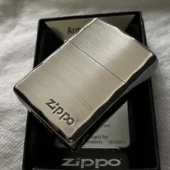 新品　ZIPPO アーマー　シャインレイ彫刻　シルバー　ブラック　ロゴ　ジッポー