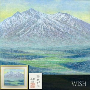 【真作】【WISH】後藤紳也「富良野岳」日本画 12号 大作 金落款 共シール 北海道　　〇日本美術院院友 師:田中青坪 三越他個展 #24063142