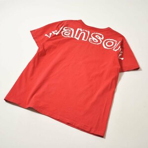 ★USA製 ロゴペイント！ ヴァンソン vanson Tシャツ L レッド 古着 クルーネック バックプリント アメカジ ルーズ メンズ 男性用 米国製★