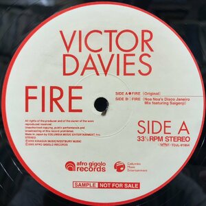 VICTOR DAVIES / Fire (Promo) 12inch Vinyl record (アナログ盤・レコード)