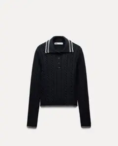 新品タグ付き　zara ニットポロセーター　ニット　長袖　セーター