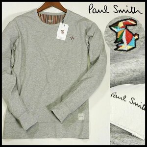 新品 1円～ ポールスミス 長袖カットソー ロンTシャツ M グレー マルチストライプ マルチラビット Paul Smith メンズ【2983】