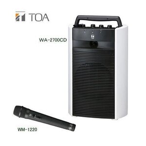 【中古】TOA デジタルワイヤレスアンプ(CD機能付き）・ワイヤレスマイクセット WA-2700CD×1 WM-1220×1 シングルタイプ