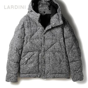 LARDINI(ラルディーニ) / アルパカナイロンブークレ千鳥格子柄フーデッドダウンジャケット(SAM) [ldn2470111-48]