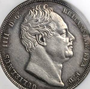 現存の少ない！ウィリアム4世★希少な銀貨★1834年 イギリス ハーフクラウン銀貨 NGC AU58 アンティーク シルバー コイン 安全資産