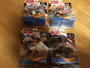 StarWars HotWheels　4台セット　DieCast　BB-8/LukeSkywalker/DarthVader/Stormtrooper