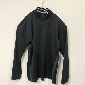 ★アディダス adidas 長袖 スポーツシャツ ハーフジップ ブラック Lサイズ