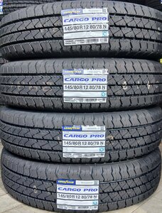 1円スタート 新品 4本価格★145/80R12 80/78N GOODYEAR CARGO PRO 2024年製 夏タイヤ★条件有送料無料★軽トラ 軽バス 145R12 6PR 相当