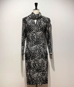 【送料無料】80s YVES SAINT LAURENT rive gauche Silk Dress イヴサンローラン リヴゴーシュ 総柄 ヴィンテージ シルク ドレス ワンピース