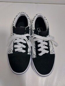 【新品同様】Vans スニーカー キッズ 19.0 黒/白 ドットパターン