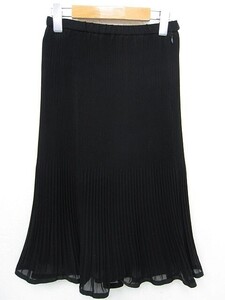 【極美品】ハナエモリ HANAE MORI プリーツスカート 黒 Mサイズ ■管理番号L27258SSS24-230915-50