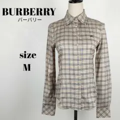 【a982】BURBERRY バーバリー 美品 長袖 シャツ ノバチェック ロゴ