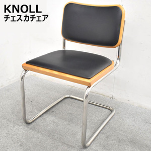 【中古】 KNOLL チェスカチェア マルセルブロイヤーコレクション ブラック ビニールレザー張り ミッドセンチュリー バウハウス 2023073101