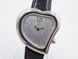 366434【1円スタート】 YVES SAINT LAURENT イヴサンローラン ハートモチーフ YSL レディース 時計 クオーツ ケース29mm