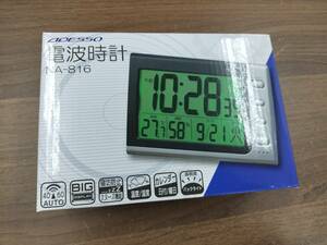 未使用　ADESSO　アデッソ　 目覚まし時計 電波 温度 湿度 日付表示 NA-816 置時計