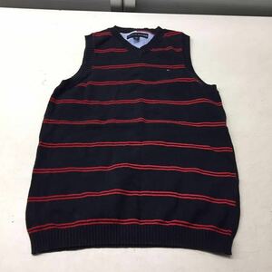 送料無料★TOMMY HILFIGER トミーヒルフィガー★Ｖネック ニットベスト セーター★ Sサイズ★ネイビー♯30302sj102