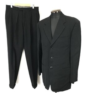 DALTON & FORSYTHE☆ルイジボット生地/Luigi Botto/3ボタン/秋冬シングルスーツ/セットアップ【上下A6/L/黒/black】suit set up◇cBH467