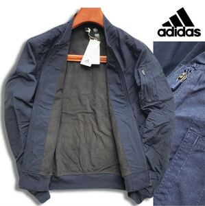 ◆H987新品【メンズL】ネイビー アディダス ADIDAS ゴルフにオススメ ID WIN MA1 ボンバージャケット 裏フリース保温