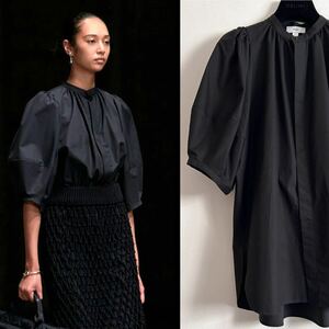 HYKE ハイク バルーンスリーブブラウス T/C BALLOON SLEEVE BLOUSE 15191 サイズ1 黒 半袖 ブラウス シャツ トップス ワンピース mame