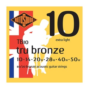 ロトサウンド ギター弦 1セット TB10 Tru Bronze Extra Light 10-50 アコースティックギター弦 ROTOSOUND