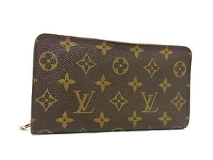 1円 LOUIS VUITTON ルイヴィトン M61727 モノグラム ポルトモネジップ ラウンドファスナー 長財布 ウォレット 札入れ ブラウン系 FJ4567