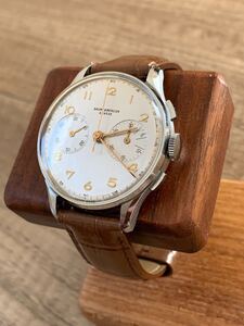 【1円スタート】OH済み　BAUME&MERCIER ボーム&メルシェ　手巻きクロノグラフ　ランデロン48 アンティーク 