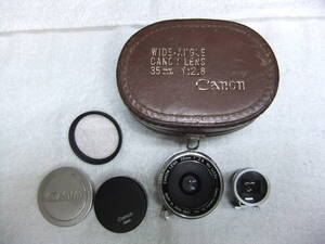 1957年発売 Canon キヤノン 28mm F2.8 Lマウント 日本光学 ニコン ビューファインダー 28mm Nippon Kogaku キャップ,フィルター,ケース付