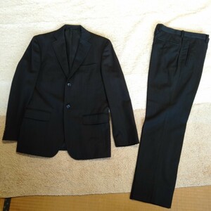 か014 COMME CA DU MU MEN Sサイズ ウール混 シングル スーツセットアップ 黒 洋服