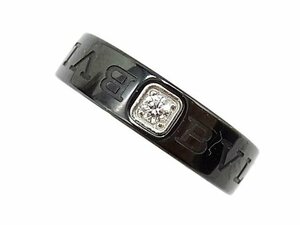 g17156　BVLGARI　ブルガリブルガリ　セラミック　750　1PD　リング　USED　美品　3.6g　#50