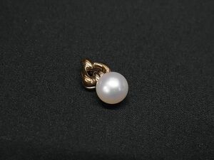 1円 TASAKI タサキ 本真珠 アコヤ真珠 パール 約7mm K18 18金 ネックレストップ ペンダントトップ アクセサリー ゴールド系 FC7689