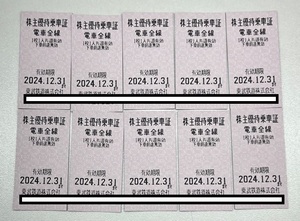 ■東武鉄道鉄道　株主乗車証　10枚セット④