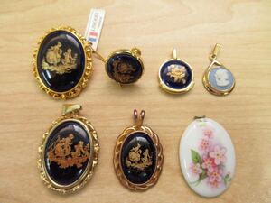 【C40】WEDG WOOD ウェッジウッド LIMOGES リモージュ ペンダントトップ など ヴィンテージ アクセサリー 大量 まとめ売り まとめ TIA