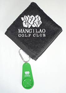 MANGILAO GOLF CLUB ボール拭き クラブ拭き　クリーナー カラビナフック付き&ラバータオルホルダー付き　30cmサイズタオル付き