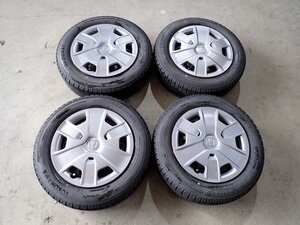 YS14750【送料無料175/65R15】ホンダ純正スチール フィット インサイト等に 中古スタッドレス ●15×5.5J 100/4H ET約50●1円スタート