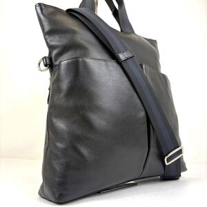 極美品◆A4◎ ◆COACH コーチ F54759 トートバッグ ショルダー 2way ビジネス レザー メンズ ブリーフケース 肩掛け可 シボ革 ブラック　黒