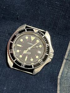 rare 80s maty diver date professional 200m eta 955.114 diver QZ クォーツ デイト フランス monnin ベンツ針 ダイバー frenchdiver