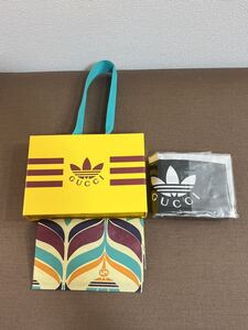 【新品未開封品】GUCCI × adidas Striped Silk Neck Bow （ストライプ シルク ネック ボゥ）ブラック