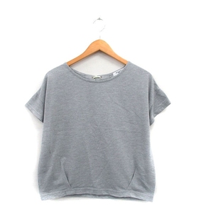 ナチュラルビューティーベーシック NATURAL BEAUTY BASIC カットソー Tシャツ 半袖 レースアップ シンプル M グレー 灰 /KT34 レディース