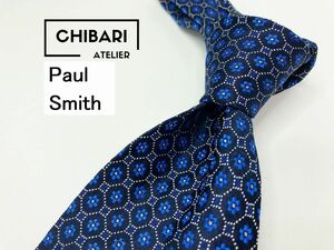 【超美品】PaulSmith　ポールスミス　花柄 ネクタイ 3本以上 送料無料 メンズ ネイビー　光沢　1104046